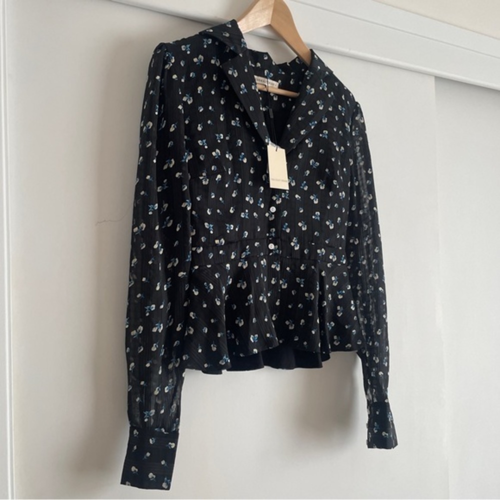 NWT EAST ORDER Sea Flower Ami Blouse w/ Long Sleeves - Picture 3 of 9